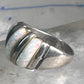Vintage Fluted Dome Ring Opal Lab? band Ott size 7.5 sterling silver women girls