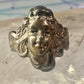 Lady face ring art deco Italy pinky turquoise size 3 silver signed 800 women