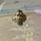 Lady face ring art deco Italy pinky turquoise size 3 silver signed 800 women