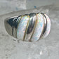 Vintage Fluted Dome Ring Opal Lab? band Ott size 7.5 sterling silver women girls