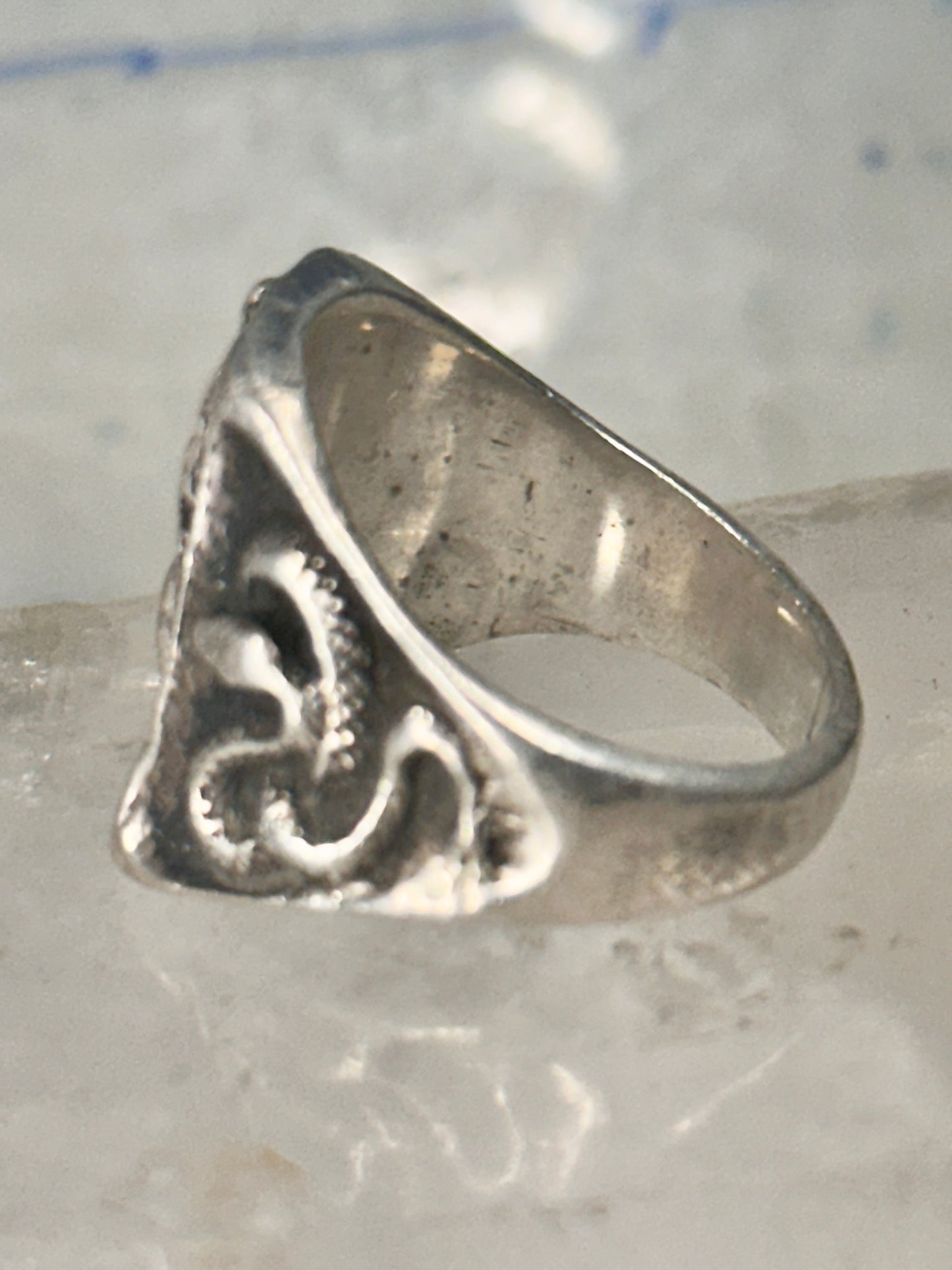 Cowboy ring Bronco Horse cactus snake band southwest size 10.50 sterling silver men