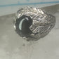 Vintage Black Hills Gold ring onyx leaves size 6.25 sterling silver women