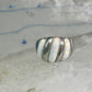 Vintage Fluted Dome Ring Opal Lab? band Ott size 7.5 sterling silver women girls