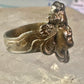 Lady face ring art deco Italy pinky turquoise size 3 silver signed 800 women