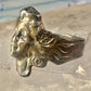 Lady face ring art deco Italy pinky turquoise size 3 silver signed 800 women