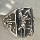 Cowboy ring Bronco Horse cactus snake band southwest size 10.50 sterling silver men