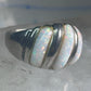 Vintage Fluted Dome Ring Opal Lab? band Ott size 7.5 sterling silver women girls