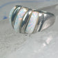 Vintage Fluted Dome Ring Opal Lab? band Ott size 7.5 sterling silver women girls