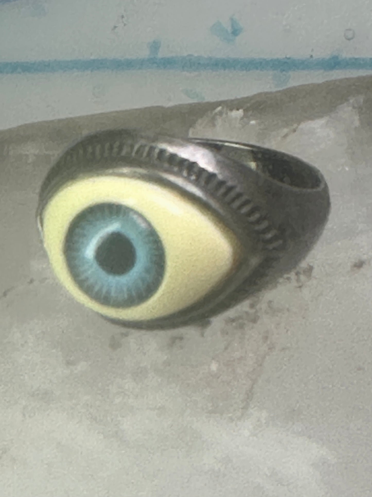 Vintage Eye Ball ring eyeball band size 6.25 sterling silver women