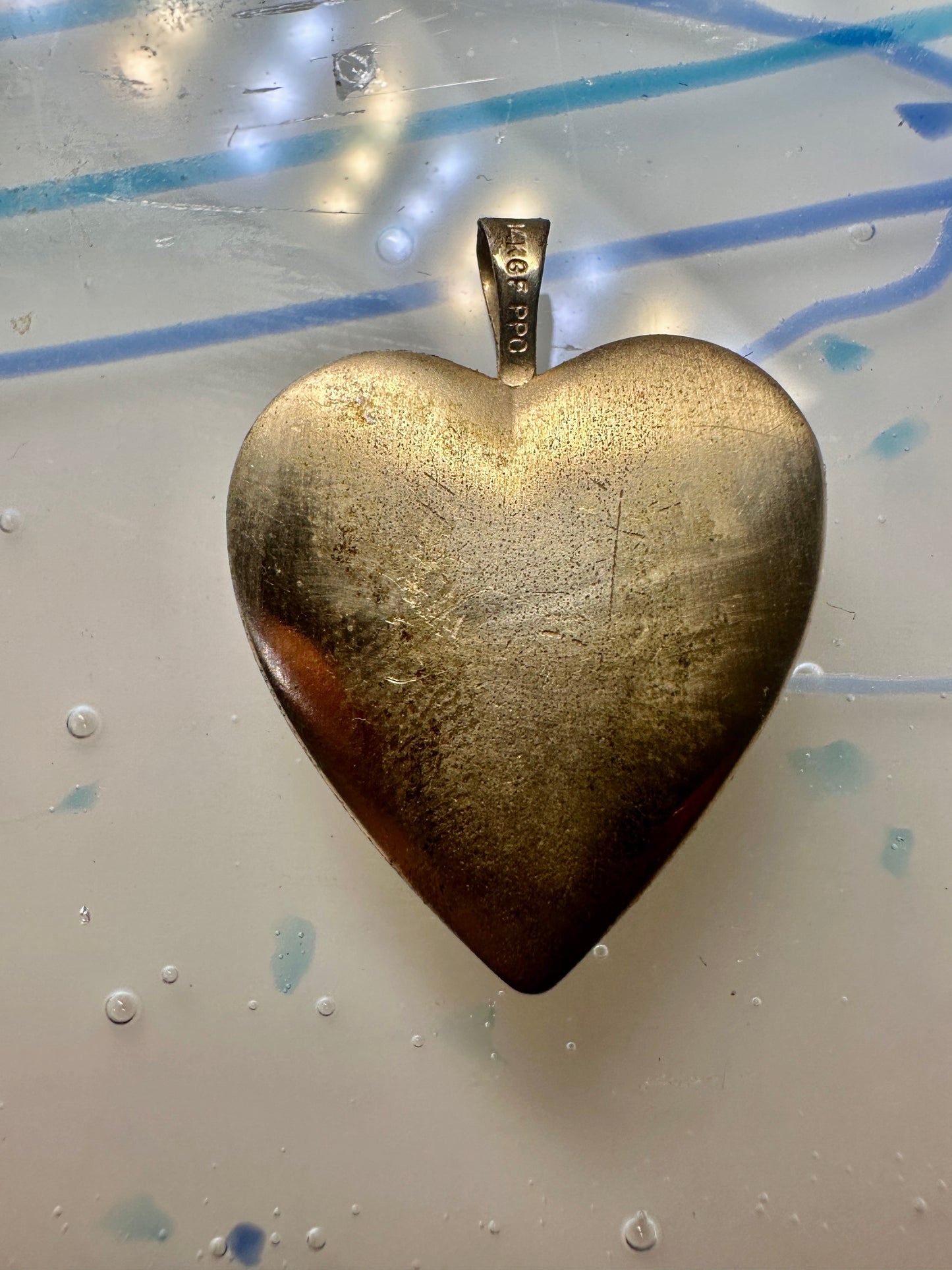 Vintage Floral Photo Heart Love Valentine Locket flower Pendant 1/20 14KGF