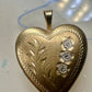 Vintage Floral Photo Heart Love Valentine Locket flower Pendant 1/20 14KGF