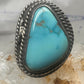 Vintage Sterling Silver Heavy Navajo Turquoise Poison Locket Box Ring Size 6 925
