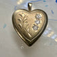 Vintage Floral Photo Heart Love Valentine Locket flower Pendant 1/20 14KGF