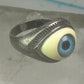 Vintage Eye Ball ring eyeball band size 6.25 sterling silver women