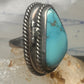 Vintage Sterling Silver Heavy Navajo Turquoise Poison Locket Box Ring Size 6 925