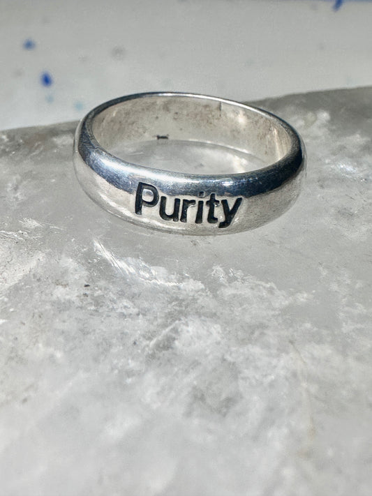 Purity ring vintage religious band size 5 sterling silver women girls pinky