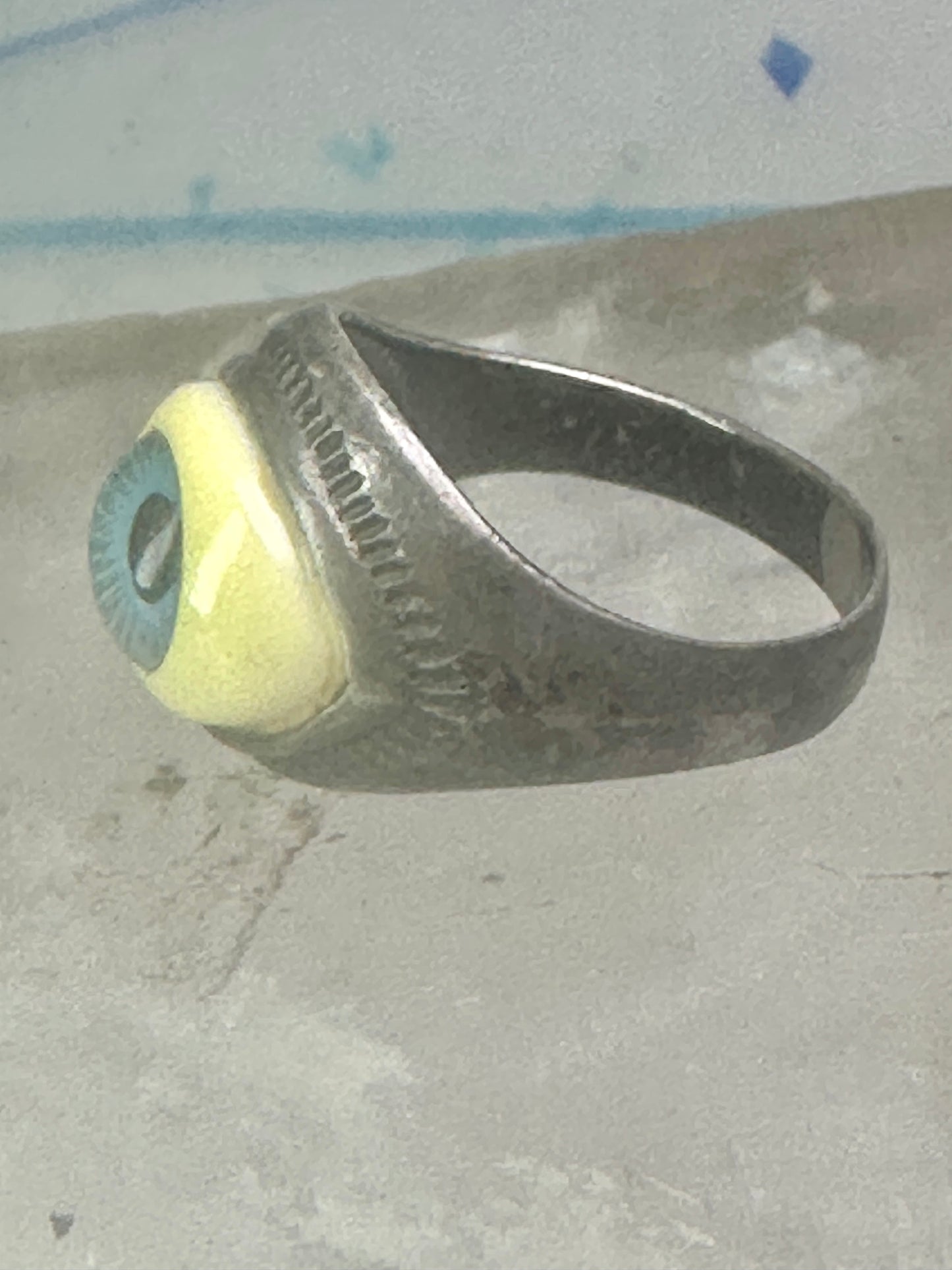 Vintage Eye Ball ring eyeball band size 6.25 sterling silver women