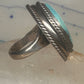Vintage Sterling Silver Heavy Navajo Turquoise Poison Locket Box Ring Size 6 925
