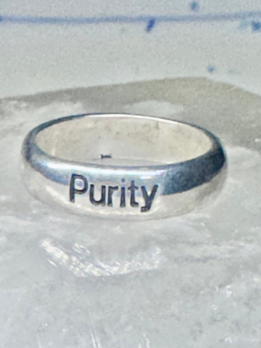 Purity ring vintage religious band size 5 sterling silver women girls pinky