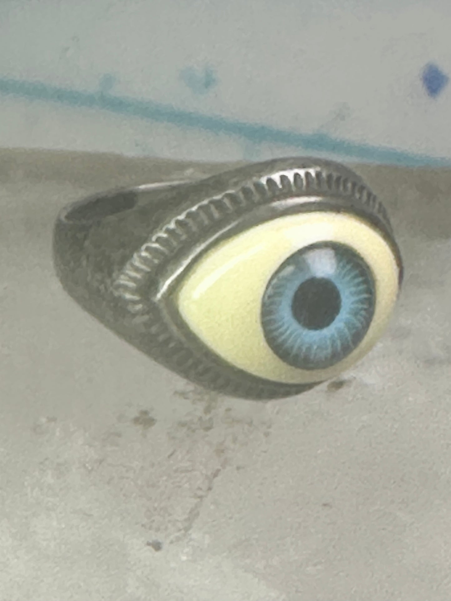 Vintage Eye Ball ring eyeball band size 6.25 sterling silver women