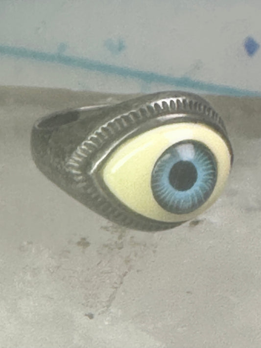 Vintage Eye Ball ring eyeball band size 6.25 sterling silver women