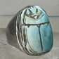 Scarab ring Egyptian band size 8.5  Good Luck Rebirth sterling silver women men