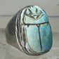 Scarab ring Egyptian band size 8.5  Good Luck Rebirth sterling silver women men