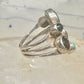 Vintage Nakai Style Sterling Silver Multi Gemstone Cluster Jade Garnet Amethyst Turquoise Ring Size 5.75 925