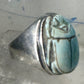 Scarab ring Egyptian band size 8.5  Good Luck Rebirth sterling silver women men