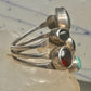 Vintage Nakai Style Sterling Silver Multi Gemstone Cluster Jade Garnet Amethyst Turquoise Ring Size 5.75 925
