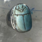 Scarab ring Egyptian band size 8.5  Good Luck Rebirth sterling silver women men