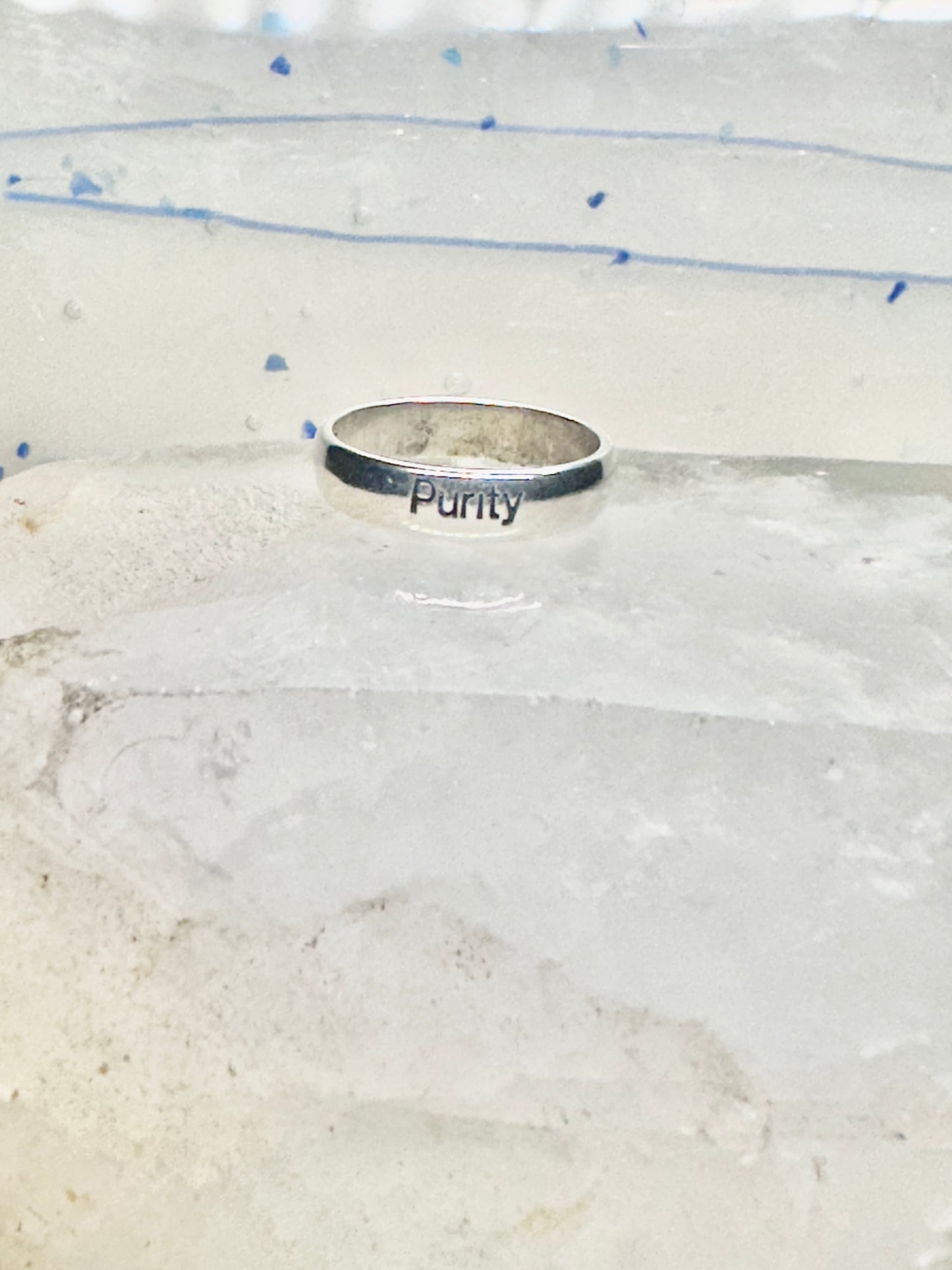 Purity ring vintage religious band size 8.75 sterling silver women girls