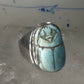 Scarab ring Egyptian band size 8.5  Good Luck Rebirth sterling silver women men