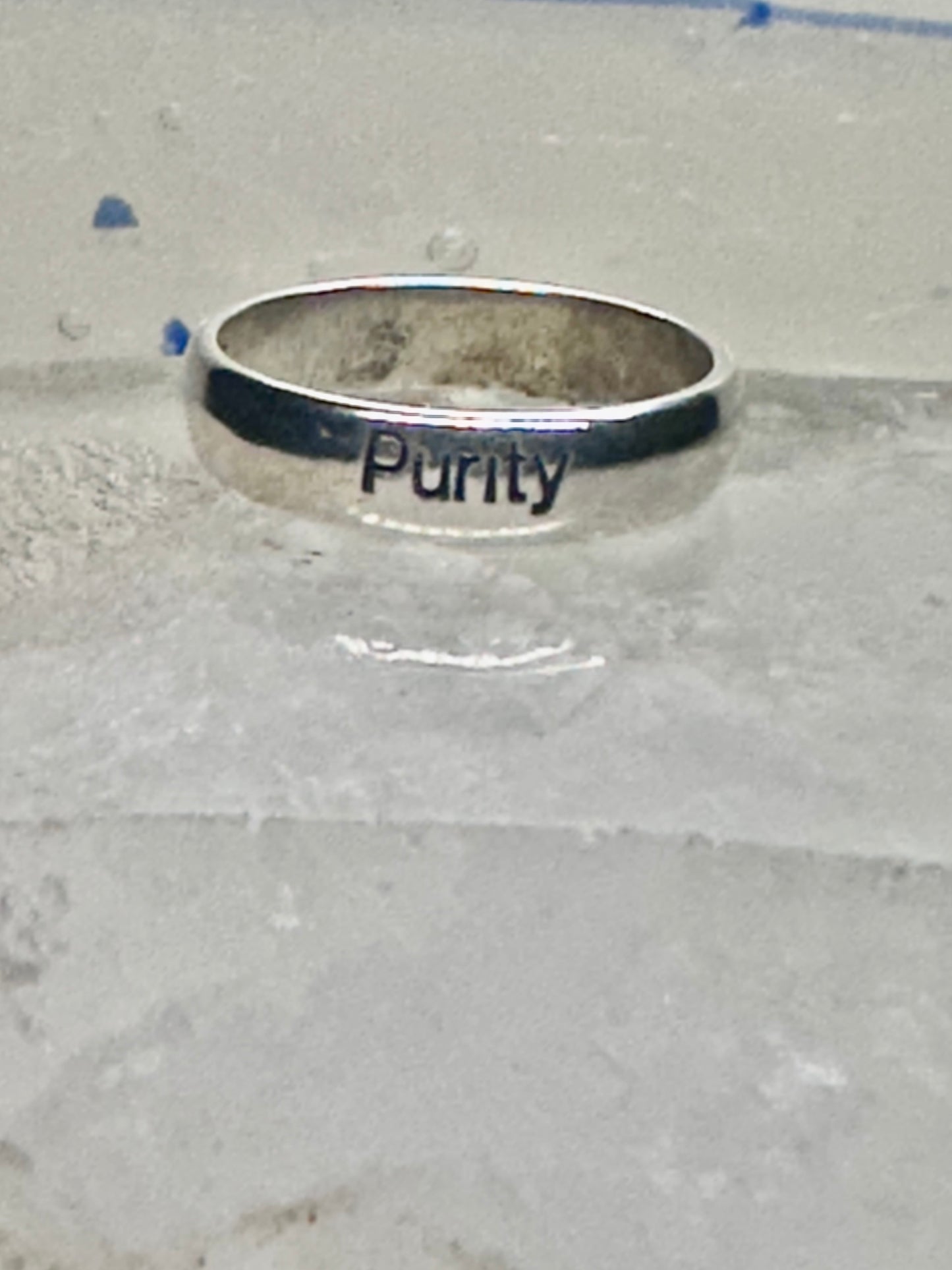 Purity ring vintage religious band size 8.75 sterling silver women girls