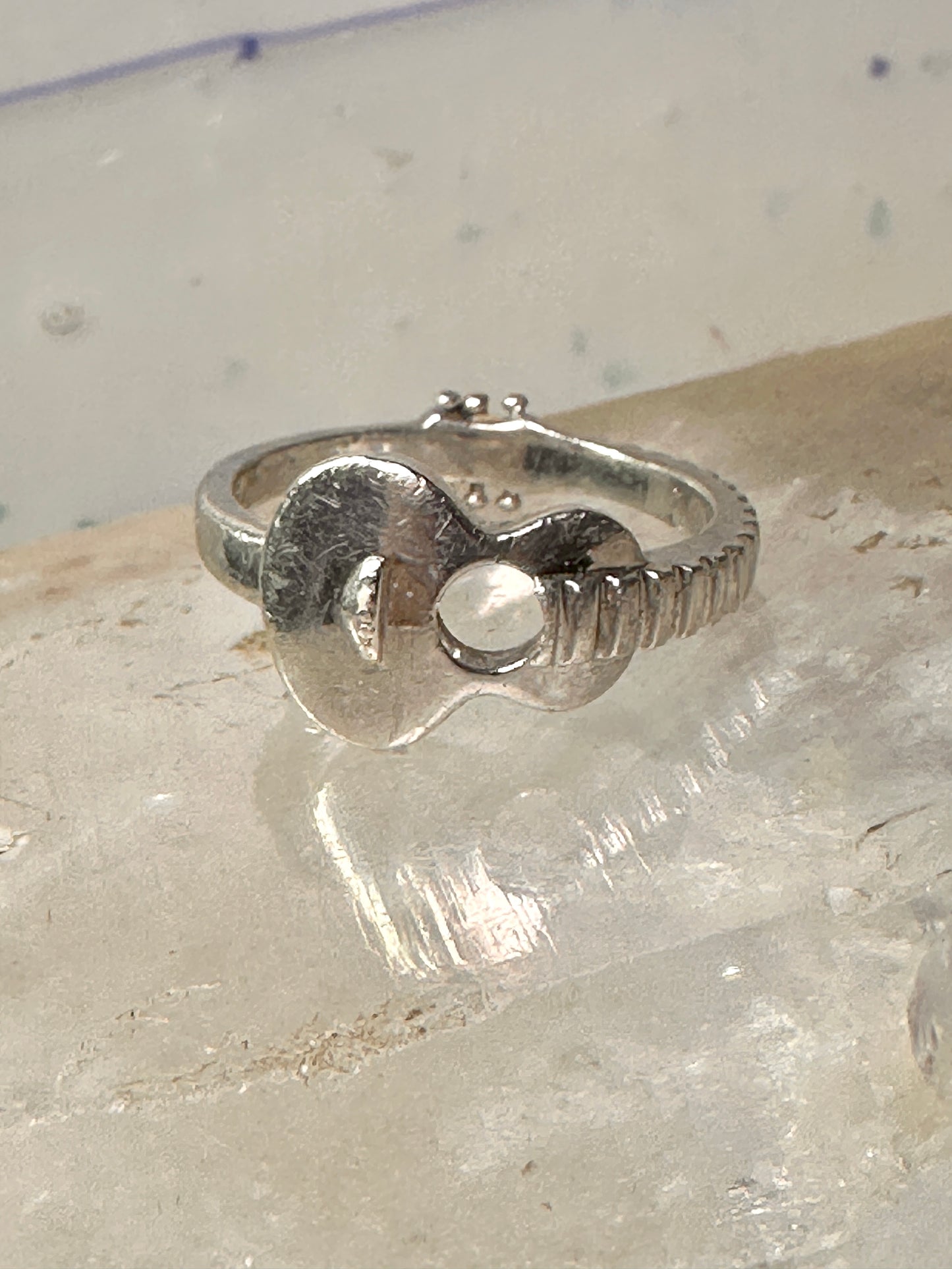 Guitar ring musician music band size 11.50 sterling silver women men