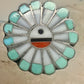 Vintage Southwestern Zuni Style Multi Stone Sunface Mosaic Inlay Ring Size 6 925
