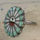 Vintage Southwestern Zuni Style Multi Stone Sunface Mosaic Inlay Ring Size 6 925