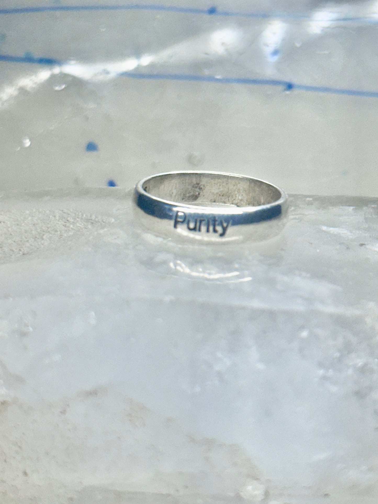 Purity ring vintage religious band size 8.75 sterling silver women girls