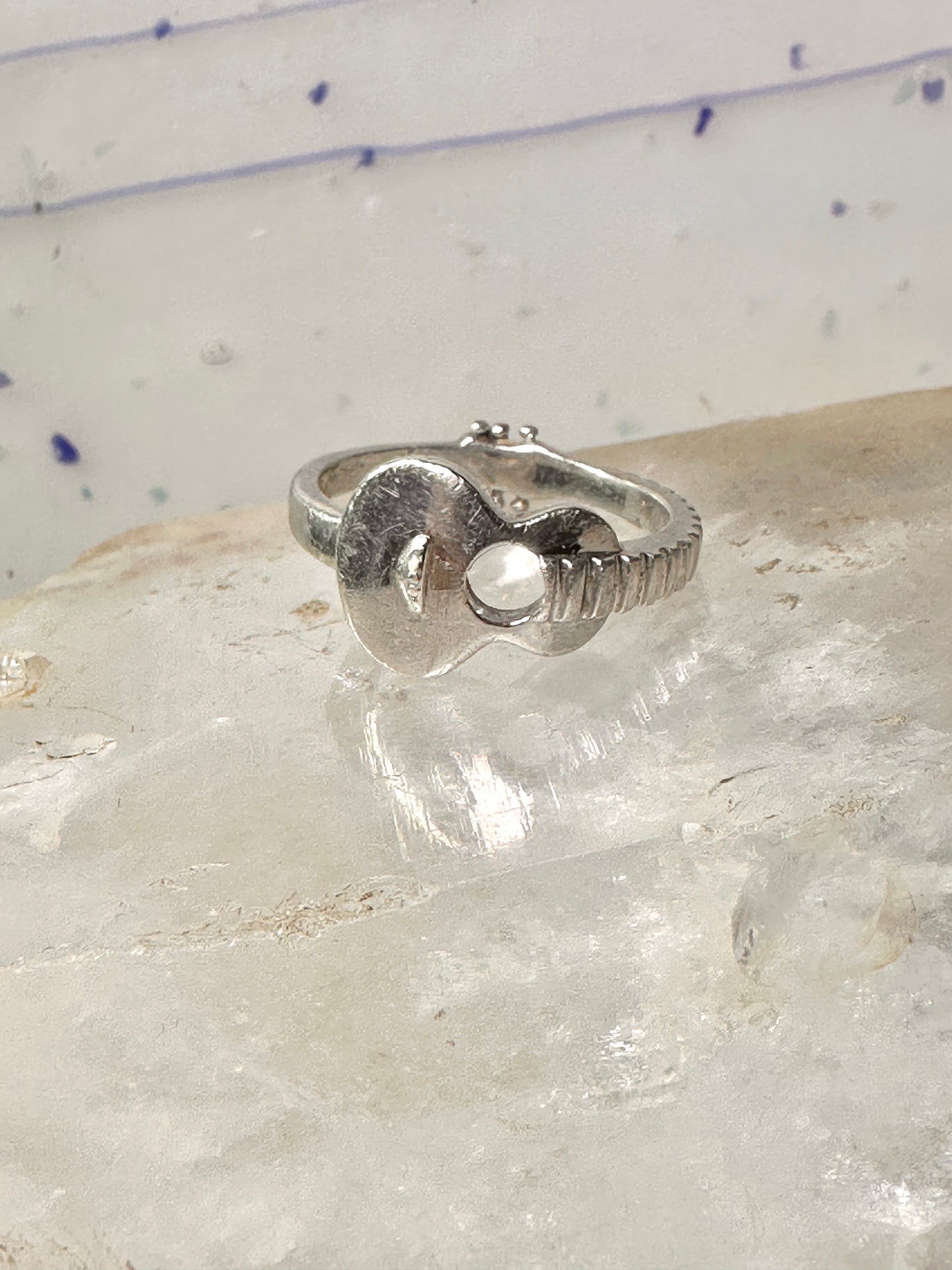 Guitar ring musician music band size 11.50 sterling silver women men