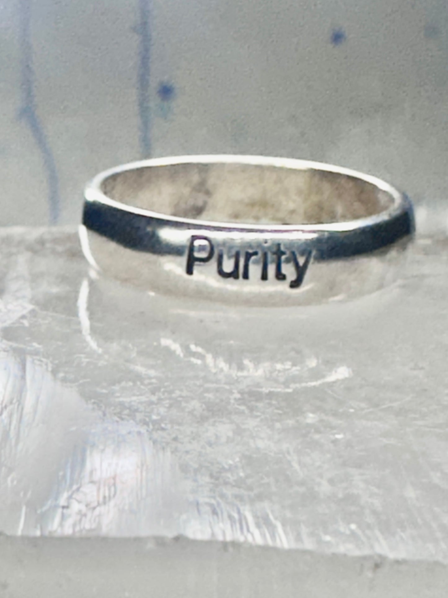 Purity ring vintage religious band size 8.75 sterling silver women girls