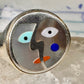 Face ring Eric Grossbardt size 7.50 sterling silver 18K Picasso design women