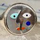 Face ring Eric Grossbardt size 7.50 sterling silver 18K Picasso design women