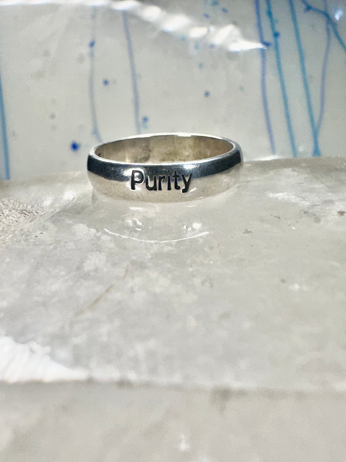 Purity ring vintage religious band size 8.75 sterling silver women girls