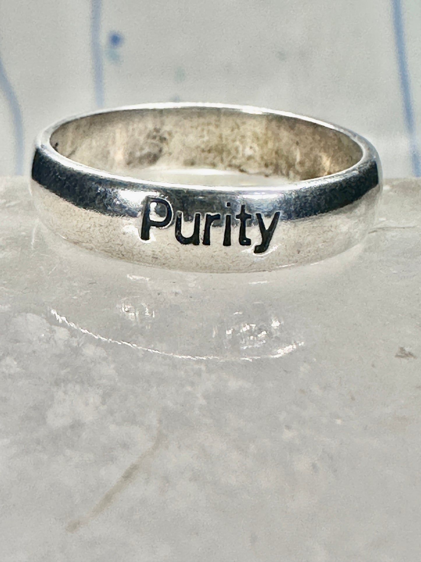 Purity ring vintage religious band size 8.75 sterling silver women girls