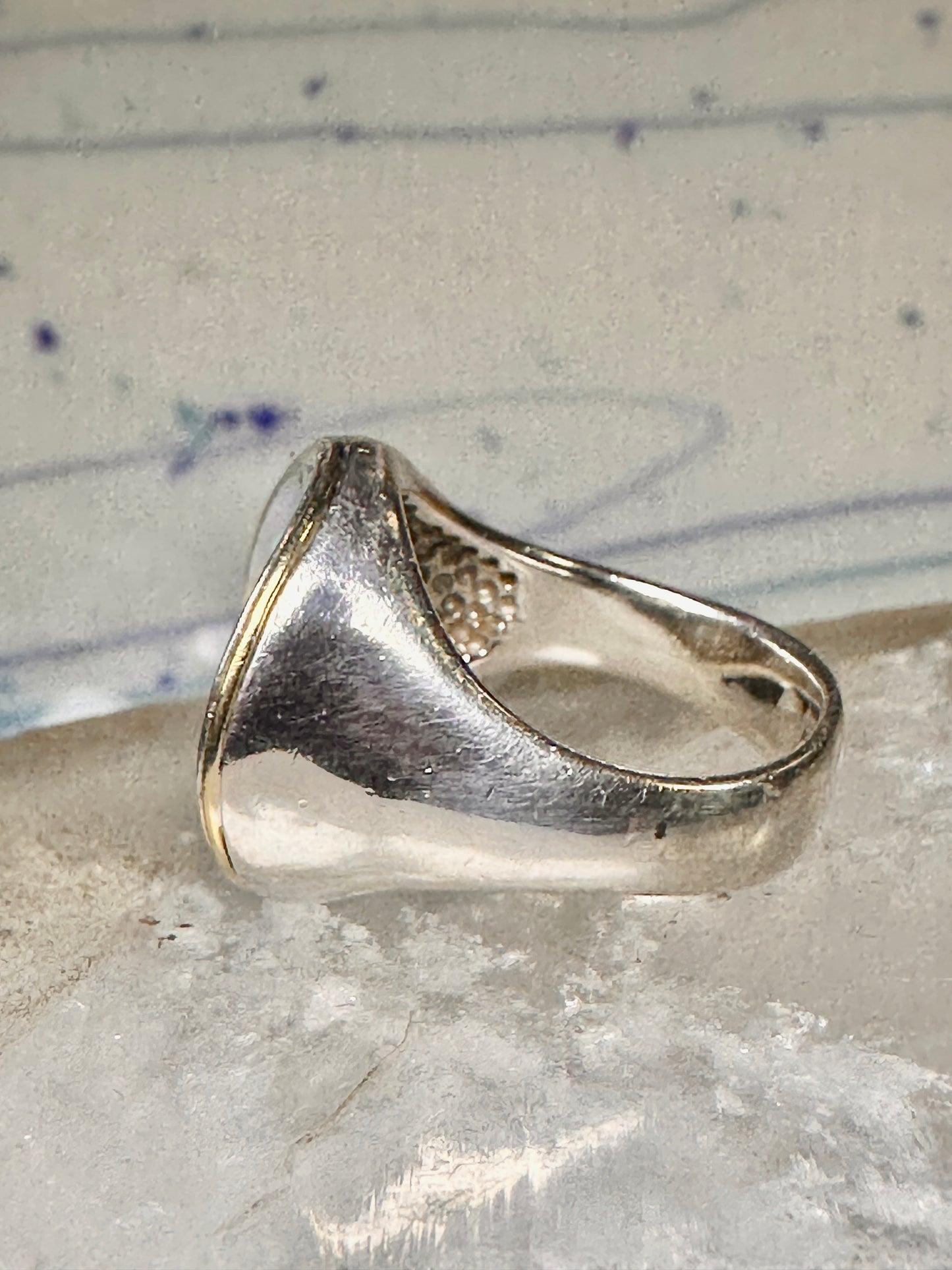 Face ring Eric Grossbardt size 7.50 sterling silver 18K Picasso design women
