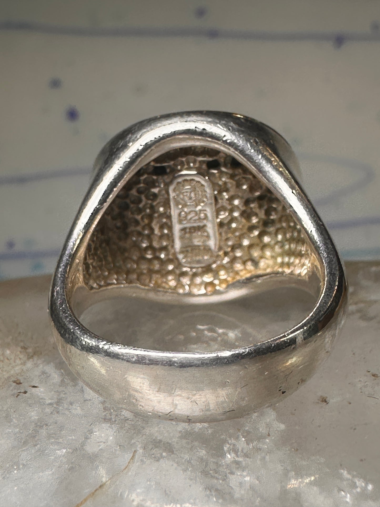 Face ring Eric Grossbardt size 7.50 sterling silver 18K Picasso design women