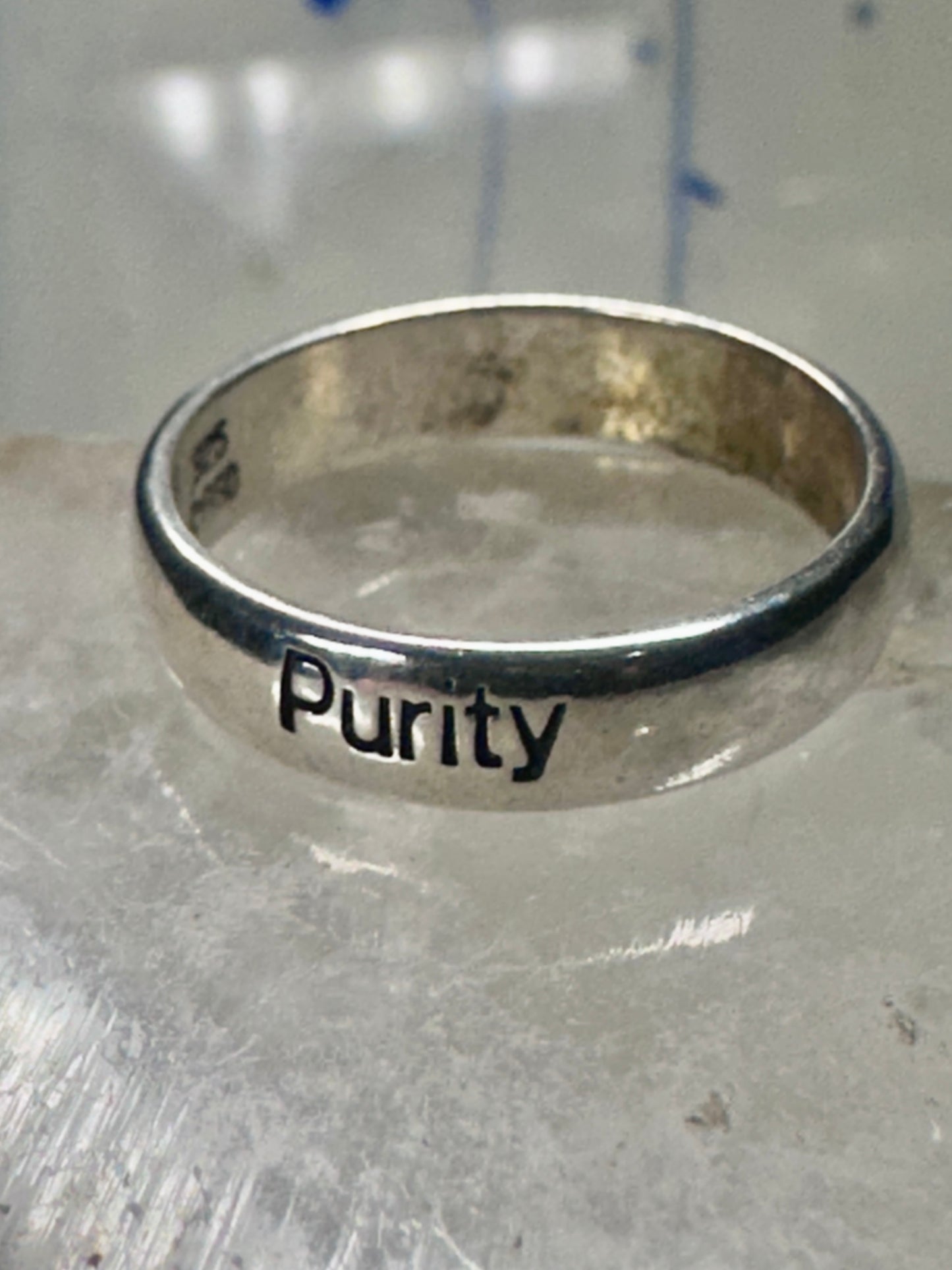 Purity ring vintage religious band size 8.75 sterling silver women girls