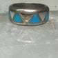 Vintage 2  Zuni rings turquoise Mother of Pearl size 5 SIze 9.5 band sterling silver AS IS