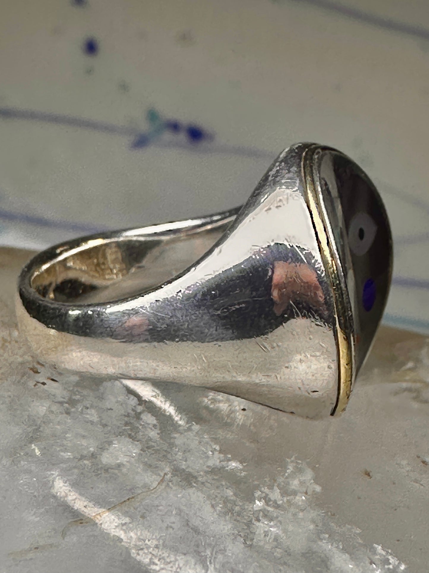 Face ring Eric Grossbardt size 7.50 sterling silver 18K Picasso design women