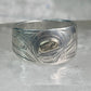 Pacific Northwest ring bird Thunderbird Raven band gold eye 14K sterling silver size 11 women men